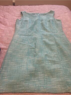Talbots Aqua Textured Sleeveless Midi Dress